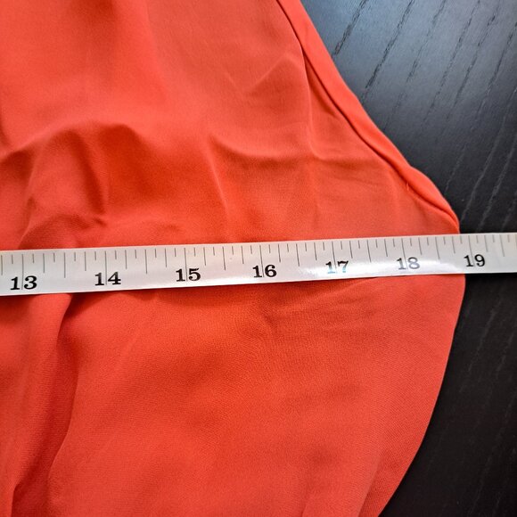 Aritzia Babaton Sleeveless V- neck Silk Dress Size: Large Colour: Coral - Picture 8 of 8